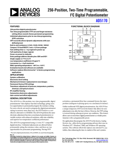 256-Position, Two-Time Programmable, I C Digital Potentiometer AD5170