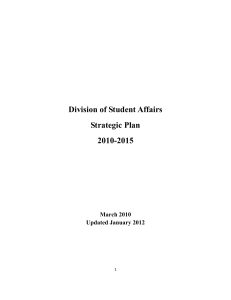 Division of Student Affairs Strategic Plan 2010-2015
