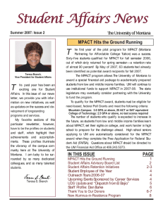 T MPACT Hits the Ground Running Summer 2007: Issue 2