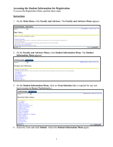 Accessing the Student Information for Registration