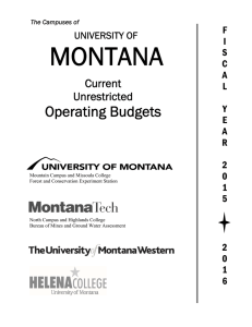 MONTANA Operating Budgets  Current