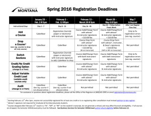 Spring 2016 Registration Deadlines