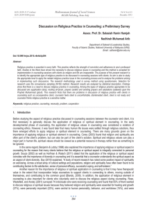 Discussion on Religious Practice in Counseling: a Preliminary Survey