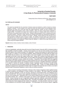 Inclusivity to Escalate Diversity: Mediterranean Journal of Social Sciences Galih Sakitri