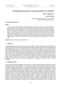 External Migration Development in the Kaliningrad Region in the 1990-2000