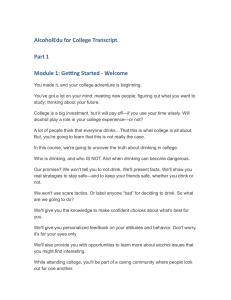 AlcoholEdu for College Transcript Part 1 Module 1: Getting Started - Welcome