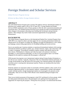 Foreign Student and Scholar Services ABSTRACT