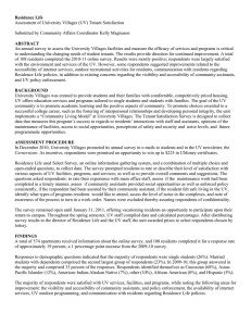 Residence Life Assessment of University Villages (UV) Tenant Satisfaction