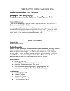 STUDENT AFFAIRS IMMERSION LEARNING (SAIL)  Job Description for Four Week Placements –
