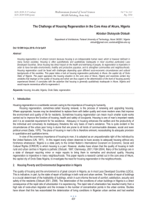 The Challenge of Housing Regeneration in the Core Area of... Mediterranean Journal of Social Sciences  Abiodun Olukayode Olotuah