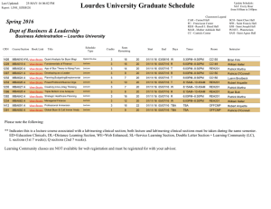 Lourdes University Graduate Schedule Dept of Business &amp; Leadership