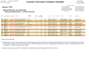 Lourdes University Graduate Schedule Dept of Business &amp; Leadership