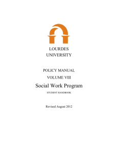 Social Work Program  LOURDES UNIVERSITY
