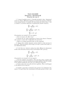1. A team of modelers led by V. Gueraldi developed a... system of ordinary dierential equations to describe the dynamics of Strepto-