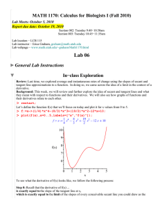 MATH 1170: Calculus for Biologists I (Fall 2010)