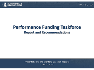 Performance Funding Taskforce Report and Recommendations  DRAFT 5-14-13