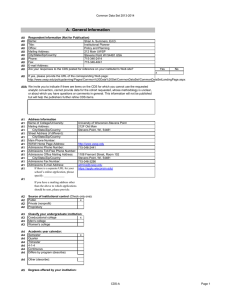 Common Data Set 2013-2014 Name: Shari A. Summers, Ed.D. Title: