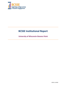 BCSSE Institutional Report University of Wisconsin-Stevens Point  IPEDS: 240480
