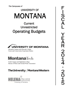 MONTANA Operating Budgets  Current