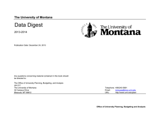 Data Digest The University of Montana 2013-2014