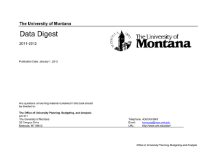 Data Digest The University of Montana 2011-2012