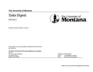 Data Digest The University of Montana 2010-2011