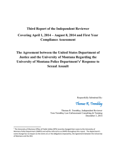 Third Report of the Independent Reviewer Compliance Assessment