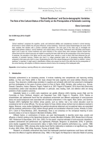 “School Readiness” and Socio-demographic Variables: