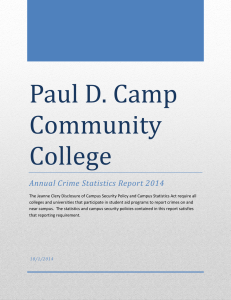 Paul D. Camp Community College Annual Crime Statistics Report 2014