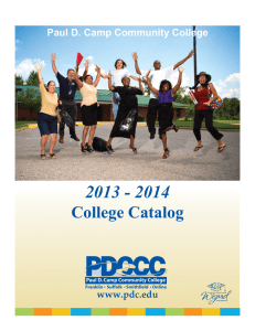 2013 - 2014 College Catalog  Paul D. Camp Community College