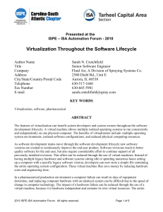 Virtualization Throughout the Software Lifecycle
