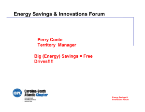 Energy Savings &amp; Innovations Forum Perry Conte Territory  Manager
