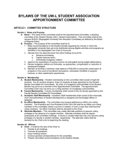 BYLAWS OF THE UW-L STUDENT ASSOCIATION APPORTIONMENT COMMITTEE