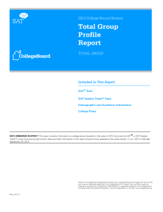 Total Group Profile Report 2012 College-Bound Seniors