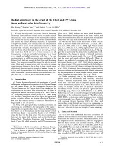Radial anisotropy in the crust of SE Tibet and SW... from ambient noise interferometry Hui Huang, Huajian Yao,
