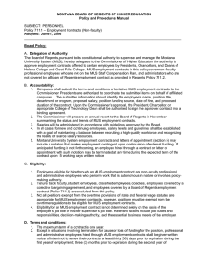 MONTANA BOARD OF REGENTS OF HIGHER EDUCATION  Policy and Procedures Manual