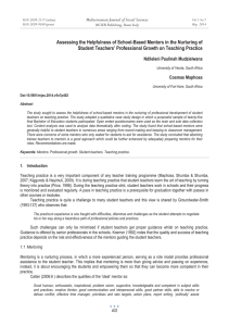 Assessing the Helpfulness of School-Based Mentors in the Nurturing of