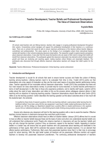 Teacher Development, Teacher Beliefs and Professional Development: