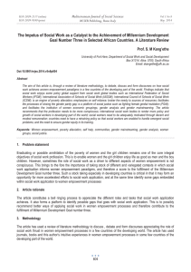 The Impetus of Social Work as a Catalyst to the... Goal Number Three in Selected African Countries. A Literature Review