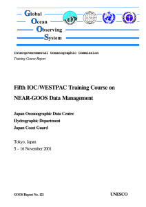 Fifth IOC/WESTPAC Training Course on NEAR-GOOS Data Management  Tokyo, Japan