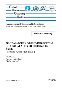 GLOBAL OCEAN OBSERVING SYSTEM (GOOS) CAPACITY BUILDING (CB) PANEL