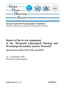 In situ of the ‘Plymouth Chlorophyll Meeting and Workshops (Extended Antares Network)’