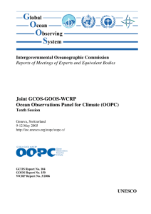 Joint GCOS-GOOS-WCRP Ocean Observations Panel for Climate (OOPC) Intergovernmental Oceanographic Commission