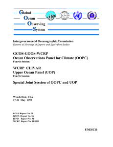 GCOS-GOOS-WCRP Ocean Observations Panel for Climate (OOPC) WCRP  CLIVAR