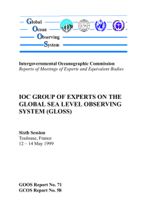 IOC GROUP OF EXPERTS ON THE GLOBAL SEA LEVEL OBSERVING SYSTEM (GLOSS)