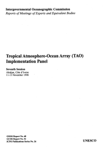 Tropical Atmosphere-Ocean Array  (TAO) Implementation  .Panel