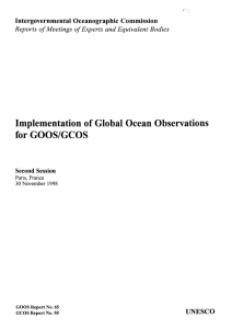 Implementation  of  Global  Ocean Observations for  GOOWGCOS