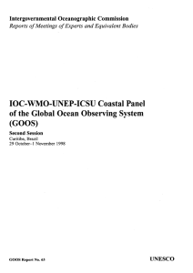 IOC-WMO-UNEP-ICSU  Coastal Panel of the Global  O’cean Observing System (GOOS)