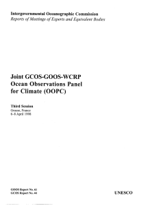 Joint  GCOS-GOOS-WCRP Ocean  Observations  Panel