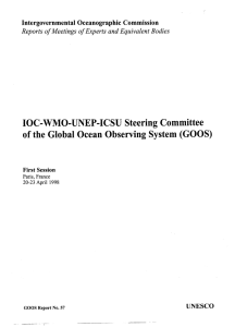 IOC-WMO-UNEP-ICSU  Steering Committee of the Global Ocean Observing System (GOOS) UNESCO